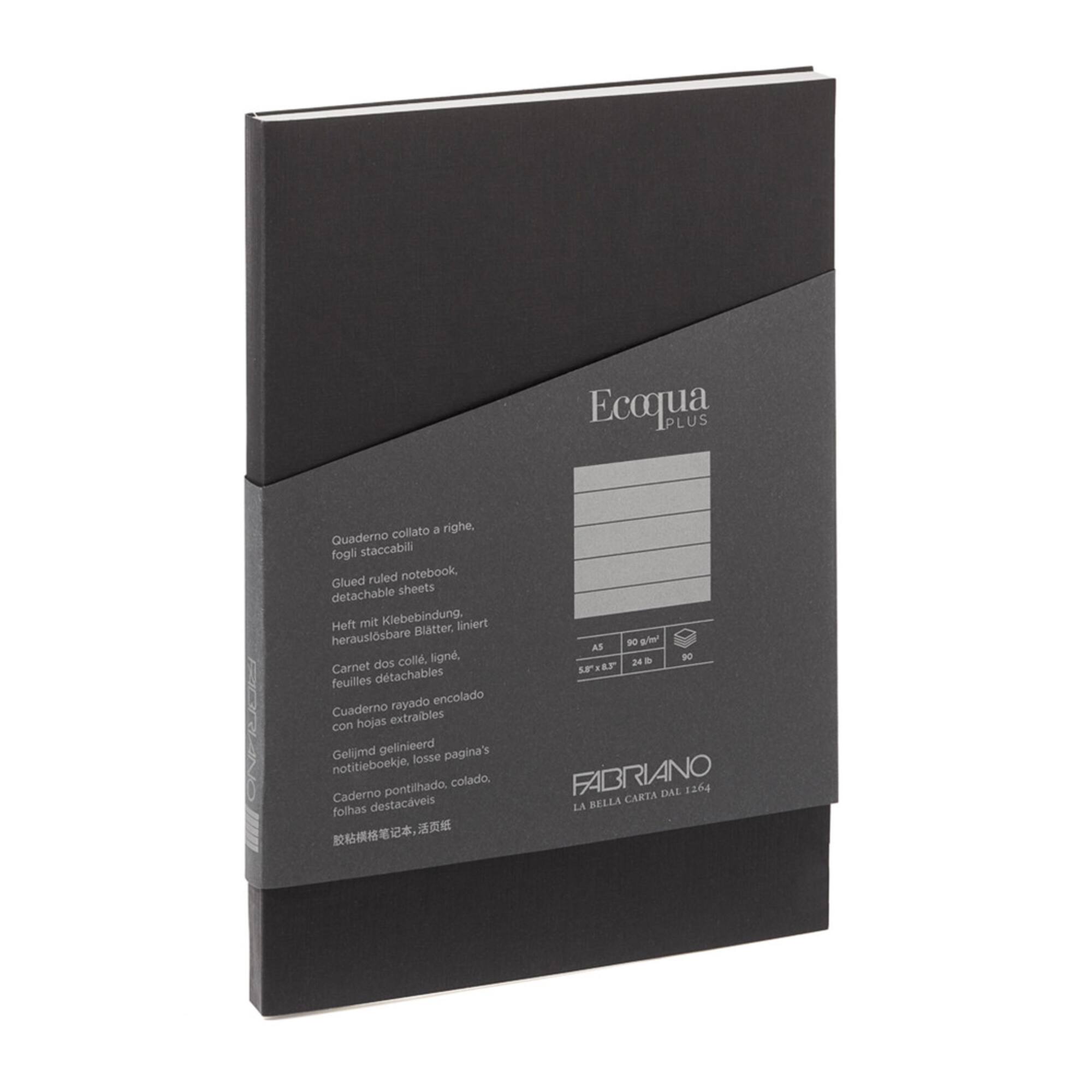 Fabriano® Ecoqua Plus Lined A5 Glue-Bound Notebook